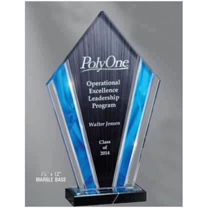 Art Deco Acrylic Trophy | Personalized Deco Tower Award - 12" x 7"