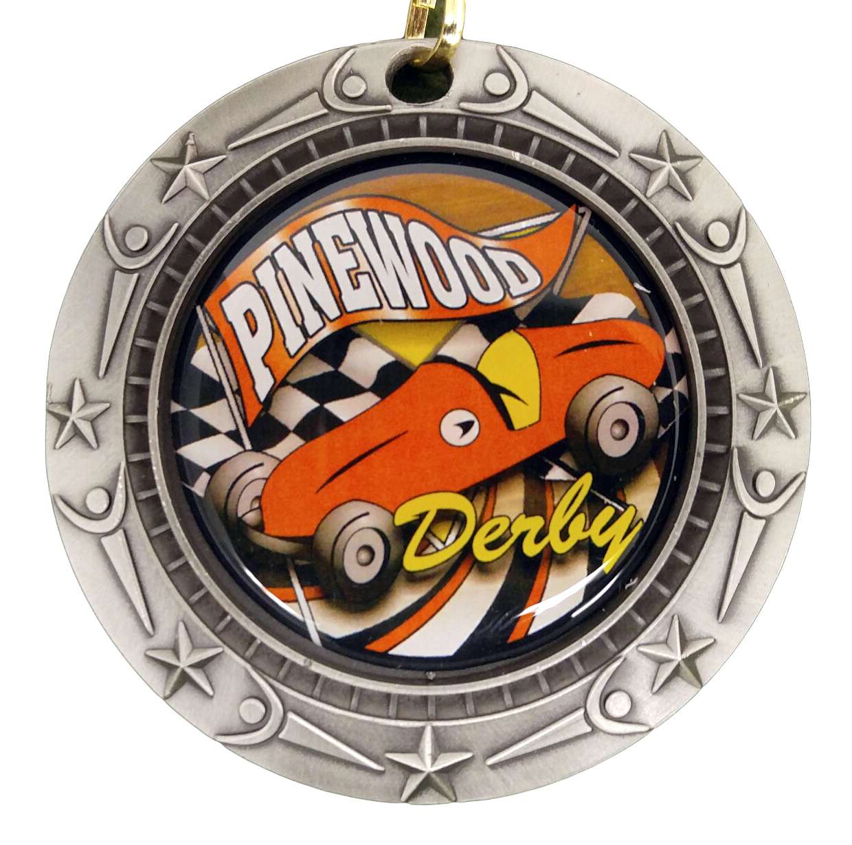 Derby World Class Medal - Gold, Silver or Bronze | Engraved Boy Scout Race Medallion - 3 Inch Wide Decade Awards