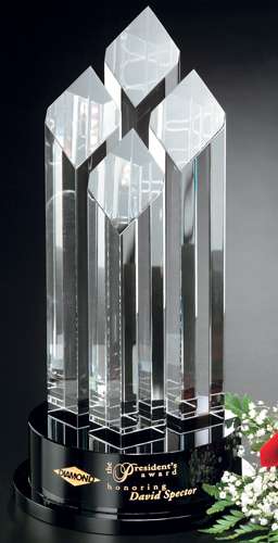 Diamond Tiara Crystal Corporate Award | Engraved Crystal Diadem Award - 12.5", 14" or 15" Tall Decade Awards