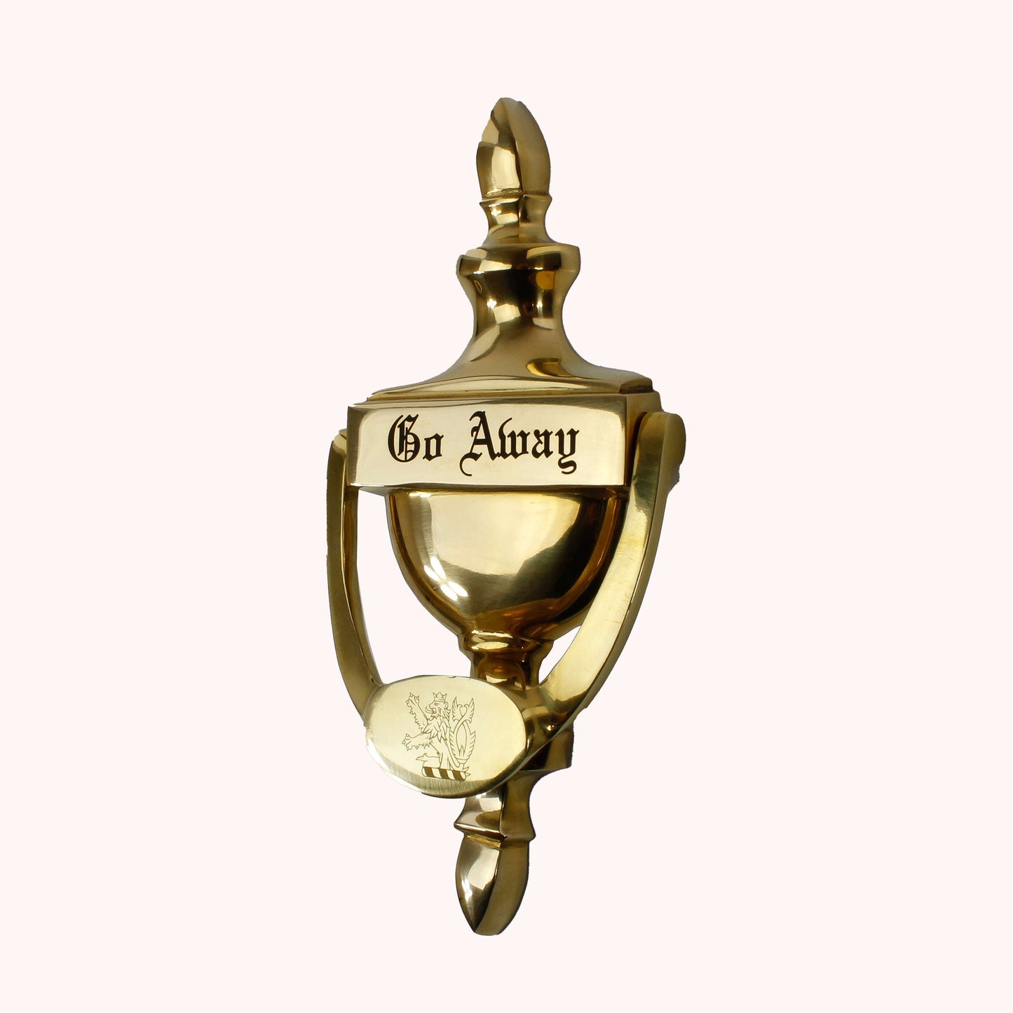 Door Knocker | Engraved Classic Style Brass Door Knocker - 3.5" x 7.5" Decade Awards