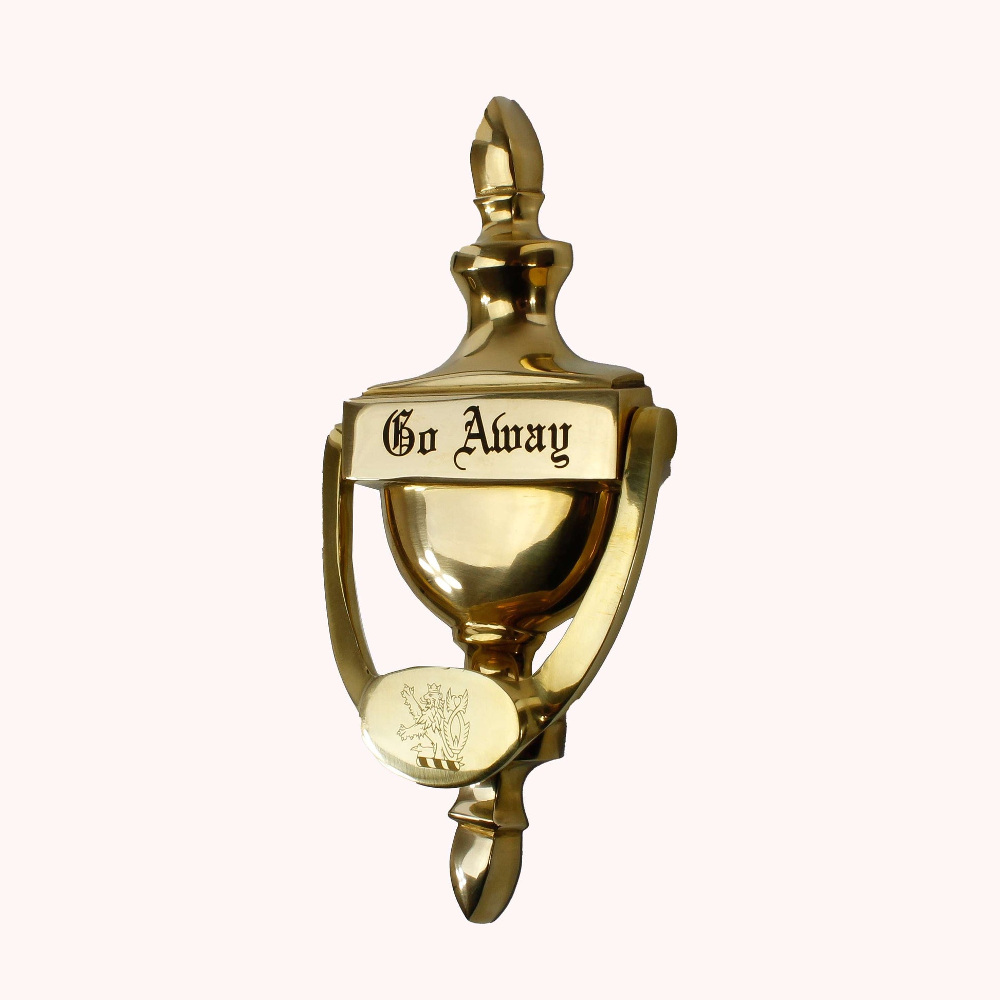 Door Knocker | Engraved Classic Style Brass Door Knocker - 3.5" x 7.5" Decade Awards