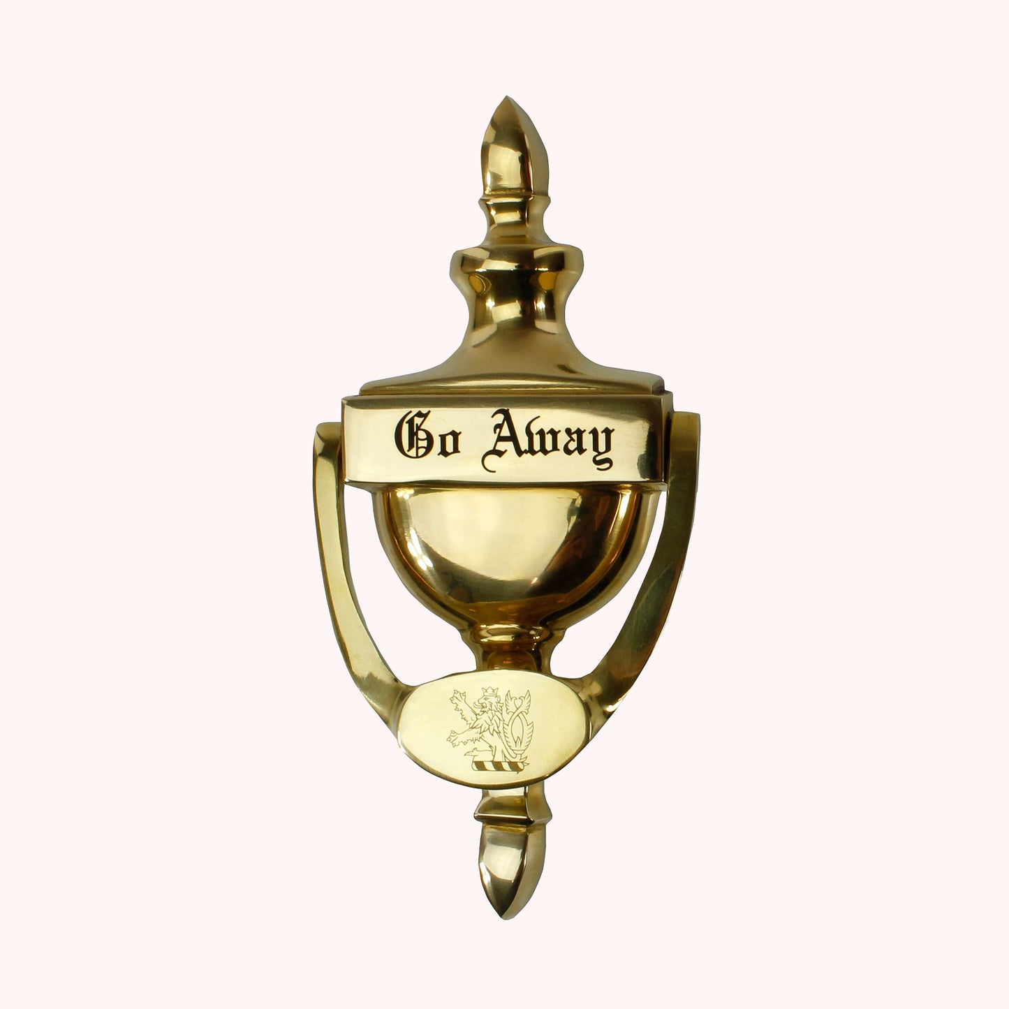 Door Knocker | Engraved Classic Style Brass Door Knocker - 3.5" x 7.5" Decade Awards
