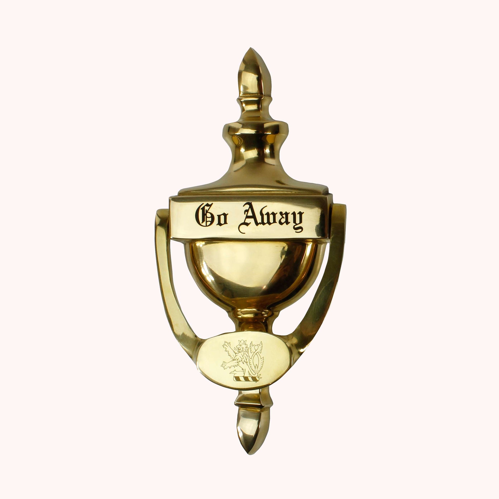 Door Knocker | Engraved Classic Style Brass Door Knocker - 3.5" x 7.5" Decade Awards