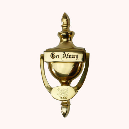 Door Knocker | Engraved Classic Style Brass Door Knocker - 3.5" x 7.5" Decade Awards