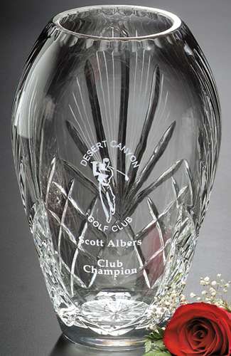 Durham Barrel Vase Crystal Corporate Award | Engraved Crystal Vase - 7", 8", or 10" Decade Awards