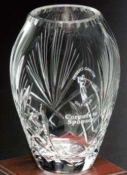 Durham Barrel Vase Crystal Corporate Award | Engraved Crystal Vase - 7", 8", or 10" Decade Awards