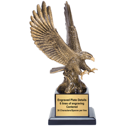 Eagle Trophy | Personalized Eagle Award | Black Base | 10.75 Inches Tall