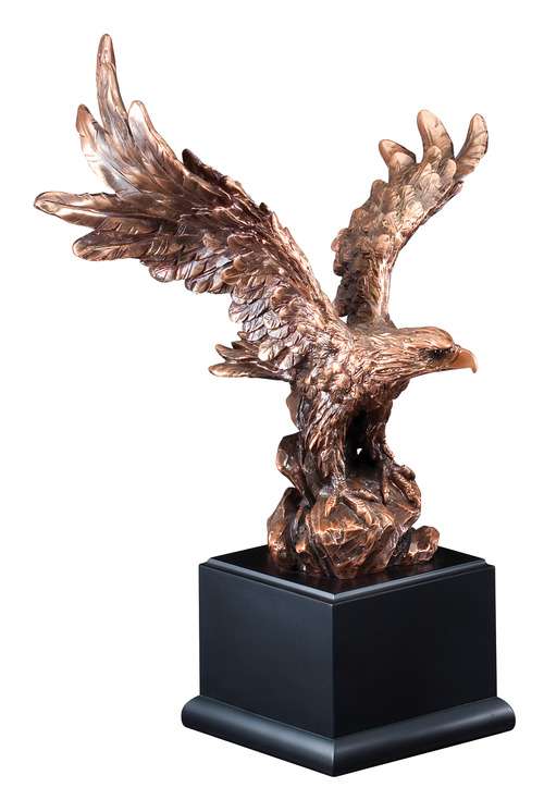 Eagle Bronze Finish Resin Award | Engraved Bronzed Eagle Trophy - 11.5, 16  Inch Tall Decade Awards