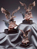 Eagle & Flag Bronze Trophy | Bronze Finish Eagle with Red, White & Blue Flag - 3 Sizes Decade Awards