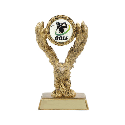 Eagle Golf Trophy | Engraved Golden Golf Eagle Award - 8" Tall Decade Awards