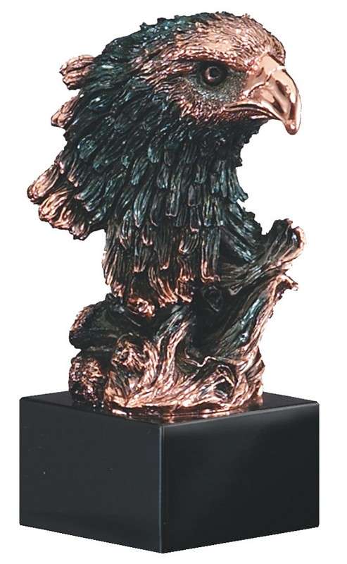 Eagle Head Resin Award | Engraved Bronzed Eagle Head Trophy - 8.5 Inch Tall Decade Awards