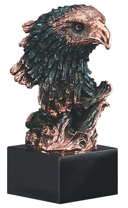 Eagle Head Resin Award | Engraved Bronzed Eagle Head Trophy - 8.5 Inch Tall Decade Awards