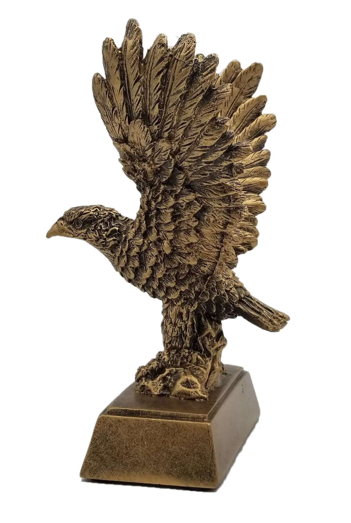 Eagle Mascot Gold Resin Trophy | Engraved Golden Eagle Award - 8 or 12 Inch Tall Decade Awards