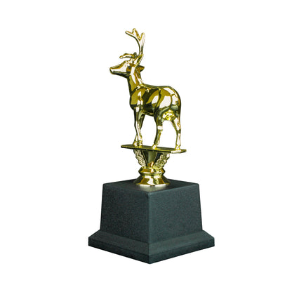 Golden Buck Trophy | Christmas Reindeer Award | Hunting Trophy | 7.75 Inches Tall