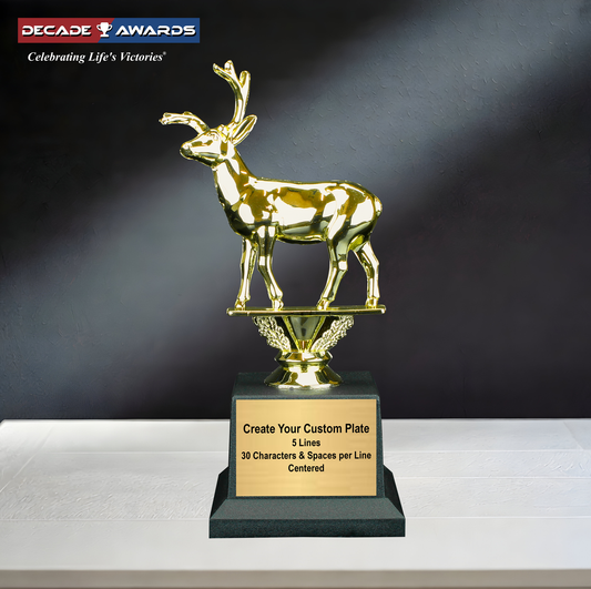 Golden Buck Trophy | Christmas Reindeer Award | Hunting Trophy | 7.75 Inches Tall