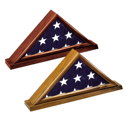 Memorial Flag Case | Cherry or Walnut Finish | Flag Presentation Case | 17.5x8.5