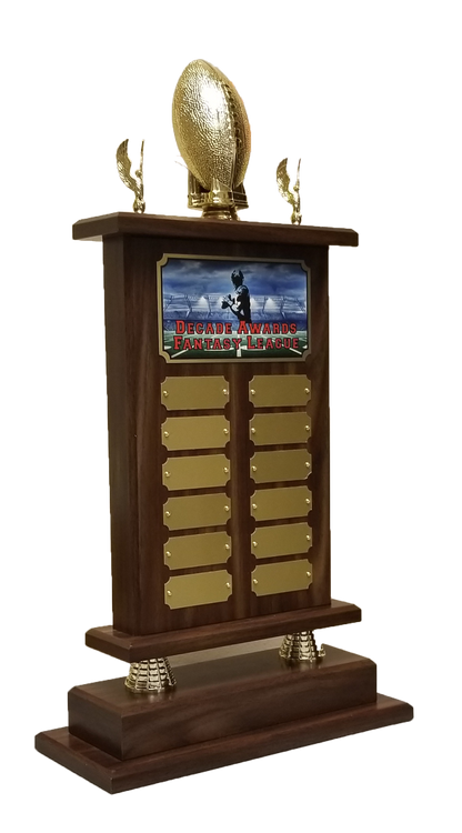 Fantasy Football Champion Perpetual Trophy | Engraved Football Perpetual Award - 22 Inch Tall Decade Awards