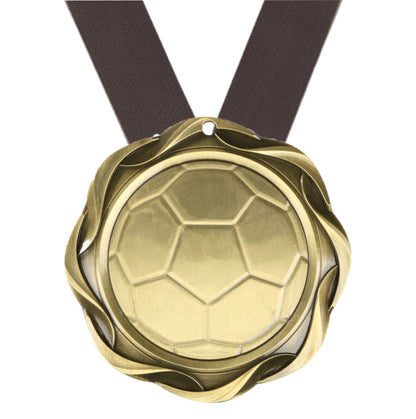 Soccer Fusion Medal- Gold, Silver or Bronze | Engraved Futbol Medallion - 3 Inch Wide Decade Awards