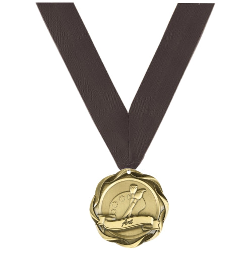 Art Medal, Fusion - Gold | Engraved Artist Medal - 3 Inch Wide Decade Awards