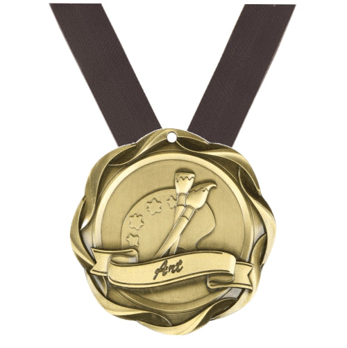 Art Medal, Fusion - Gold | Engraved Artist Medal - 3 Inch Wide Decade Awards