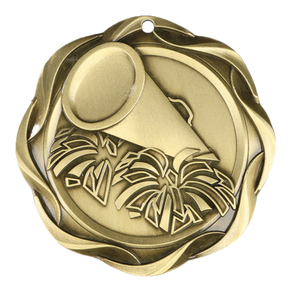Personalized Cheer Medal with Ribbon | Gold, Silver or Bronze | Fusion Spirit Medal | 3 Inches Wide