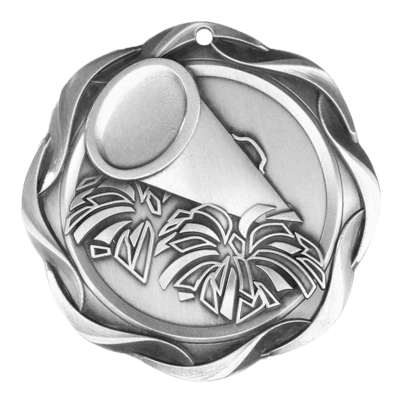 Personalized Cheer Medal with Ribbon | Gold, Silver or Bronze | Fusion Spirit Medal | 3 Inches Wide