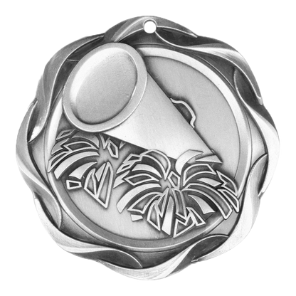 Personalized Cheer Medal with Ribbon | Gold, Silver or Bronze | Fusion Spirit Medal | 3 Inches Wide