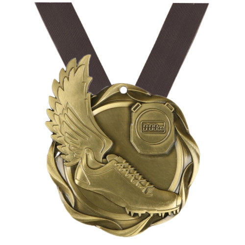 Track Fusion Medal- Gold, Silver or Bronze | Engraved Track Medallion - 3 Inch Wide Decade Awards