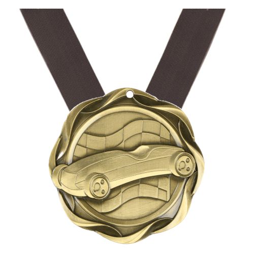 Racing Fusion Medal- Gold, Silver or Bronze | Engraved Derby Medallion - 3 Inch Wide Decade Awards