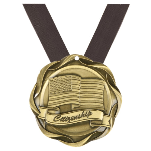 Citizenship Fusion Medal - Gold | Engraved Citizenship Medallion - 3 Inch Wide Decade Awards