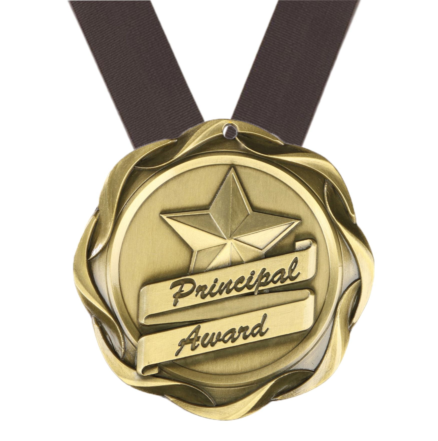 Principal Award Fusion Medal- Gold | Engraved Principal Medallion - 3 Inch Wide Decade Awards