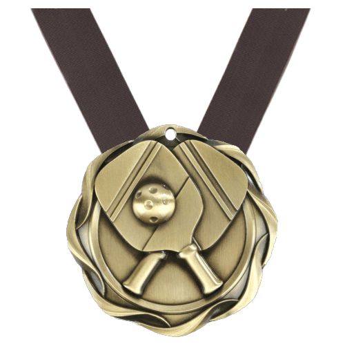 Pickle Ball Fusion Medal- Gold, Silver or Bronze | Engraved Pickleball Medallion - 3 Inch Wide Decade Awards