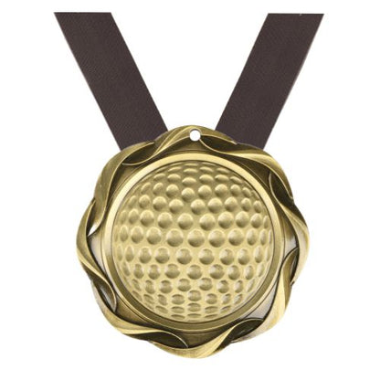 Golf Fusion Medal- Gold, Silver or Bronze | Engraved Golf Medallion - 3 Inch Wide Decade Awards