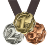 Personalized 1st 2nd 3rd Place Medal Trio and Ribbons | Fusion Medal Set | 3 Inches Wide