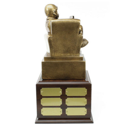 Fantasy Football Comical Armchair Quarterback Perpetual Trophy | Engraved FFL Perpetual Award - 14 Inch Tall Decade Awards