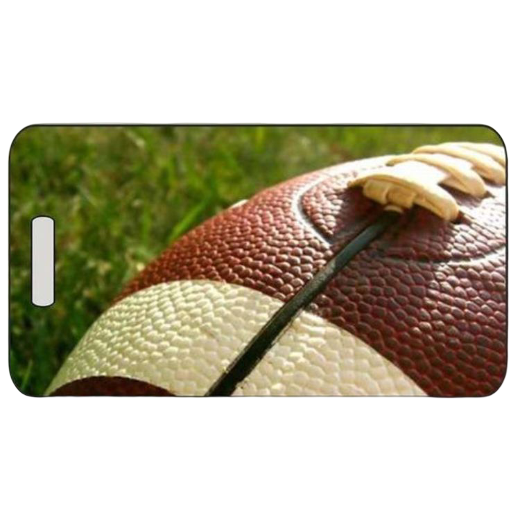 Football Luggage Tag in 2 Sizes – Personalized Sports Bag ID Tag for Players, Teams, and Travel – Durable Custom Design by Decade Awards