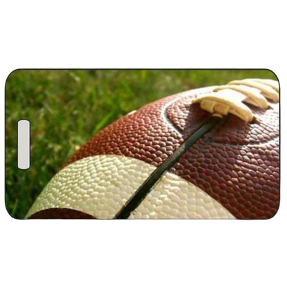Football Luggage Tag in 2 Sizes – Personalized Sports Bag ID Tag for Players, Teams, and Travel – Durable Custom Design by Decade Awards