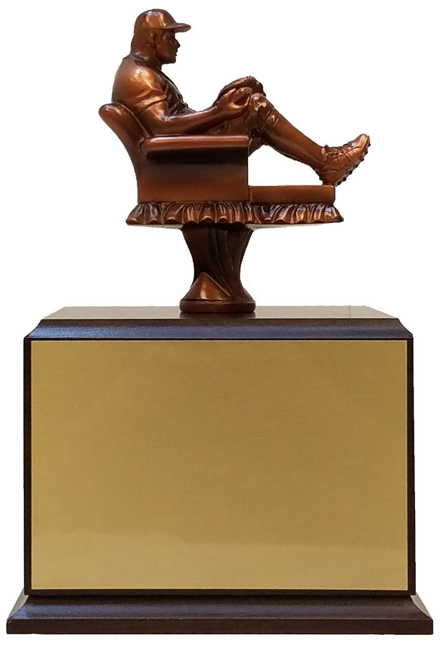 Fantasy Baseball Armchair Perpetual Trophy | Engraved Baseball Fantasy League Perpetual Award - 10.5 Inch Tall Decade Awards