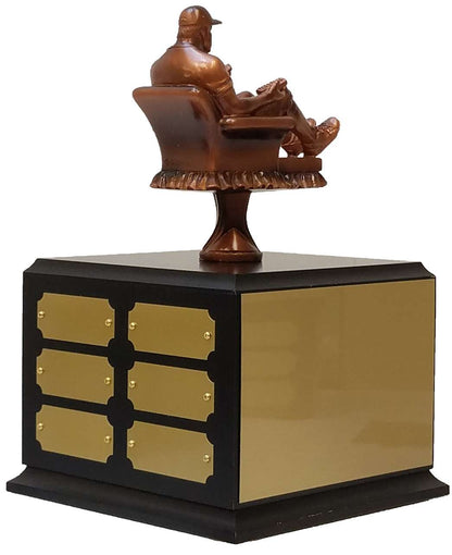 Fantasy Baseball Armchair Perpetual Trophy | Engraved Baseball Fantasy League Perpetual Award - 10.5 Inch Tall Decade Awards
