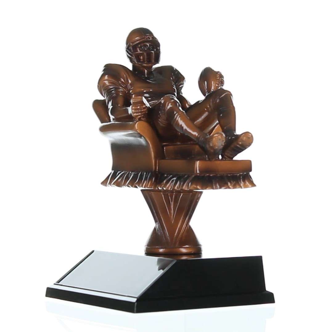 Fantasy Football Armchair Quarterback Trophy | Engraved FFL Award - 6.5 Inch Tall Decade Awards