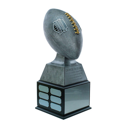 Fantasy Football Champion Perpetual Trophy | Engraved Silver with Gold Laces FFL Champion Perpetual Trophy - 17 Inch Tall Decade Awards
