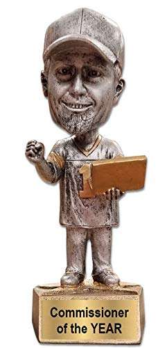 Fantasy Football Manager Bobblehead Trophy | Engraved FFL Commissioner Award - 6 Inch Tall Decade Awards
