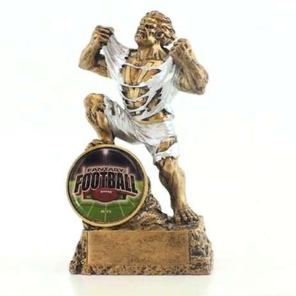 Fantasy Football Shield Monster Trophy | Engraved FFL Beast Award - 6.75 Inch Tall Decade Awards