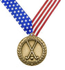 Field Hockey Wreath Medal - Gold | Engraved Gold Field Hockey Medallion - 2.75 Inch Wide Decade Awards