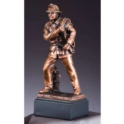 Fireman American Hero Trophy | Engraved Fireman Award - 12" Tall Decade Awards