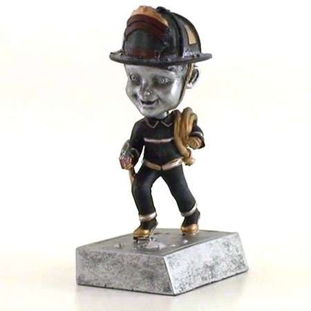Fireman Bobblehead Trophy - 5.5 Inch Tall | Engraved Fireman Award Decade Awards