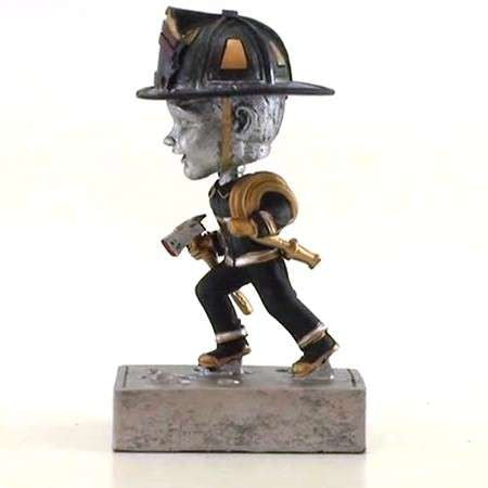 Fireman Bobblehead Trophy - 5.5 Inch Tall | Engraved Fireman Award Decade Awards