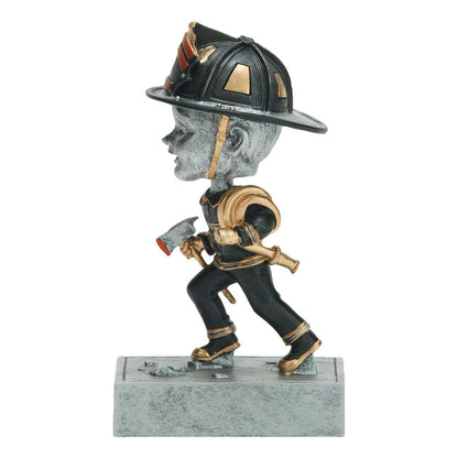 Fireman Bobblehead Trophy - 5.5 Inch Tall | Engraved Fireman Award Decade Awards