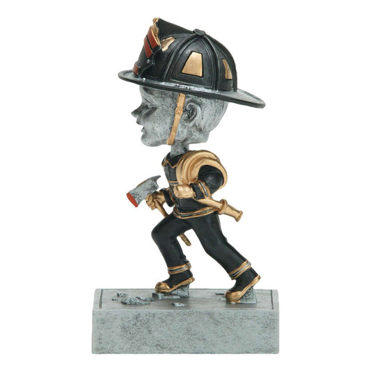 Fireman Bobblehead Trophy - 5.5 Inch Tall | Engraved Fireman Award Decade Awards