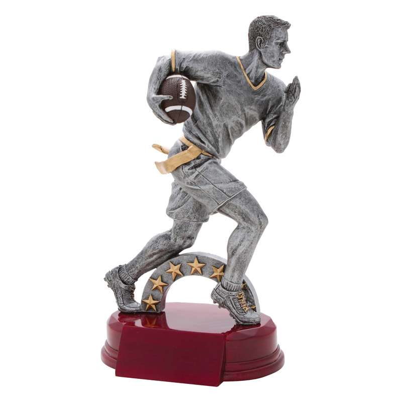 Flag Football Resin Trophy | Engraved Flag Football Award - 6.25 or 8.25 Inch Tall Decade Awards